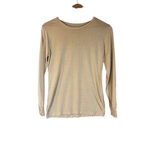 Wintersilks Women's 100% Silk Base Layer Long Sleeve Tee Medium Nude Outdoors